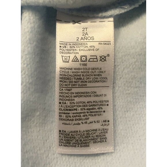 Old Navy Girls Graphic Sweatshirt Size 2T Light Blue Drawstring Hem Long Sleeve - Picture 8 of 11